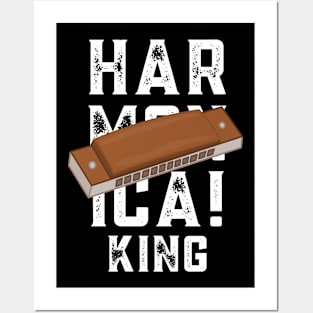 Music is life Harmonica King tshirt for music lovers gift Posters and Art